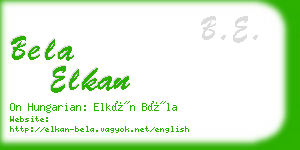 bela elkan business card